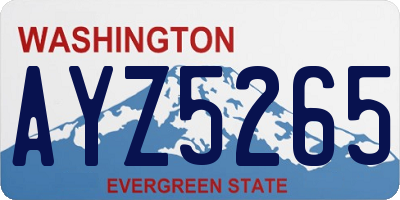 WA license plate AYZ5265