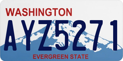 WA license plate AYZ5271