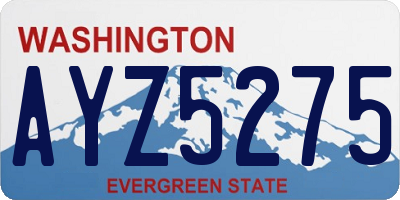 WA license plate AYZ5275