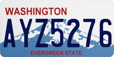 WA license plate AYZ5276