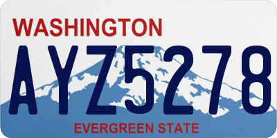 WA license plate AYZ5278