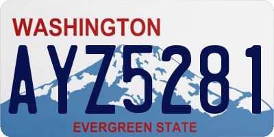 WA license plate AYZ5281