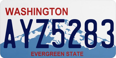 WA license plate AYZ5283