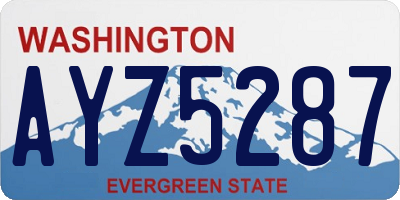 WA license plate AYZ5287