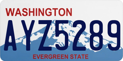 WA license plate AYZ5289