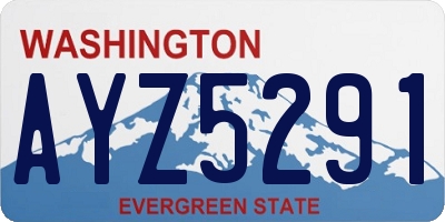 WA license plate AYZ5291