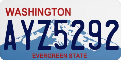 WA license plate AYZ5292