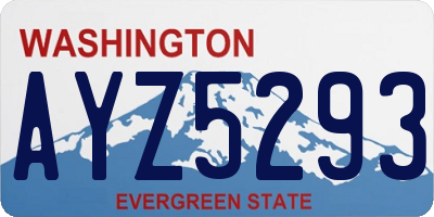 WA license plate AYZ5293