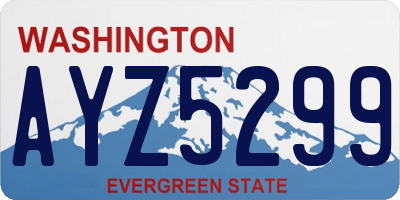 WA license plate AYZ5299