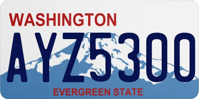 WA license plate AYZ5300