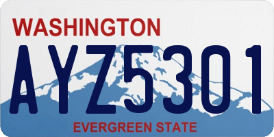 WA license plate AYZ5301