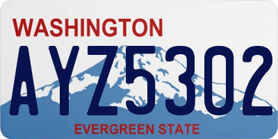 WA license plate AYZ5302