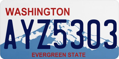 WA license plate AYZ5303