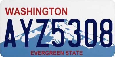 WA license plate AYZ5308