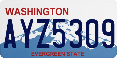 WA license plate AYZ5309