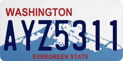 WA license plate AYZ5311