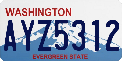 WA license plate AYZ5312