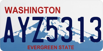 WA license plate AYZ5313