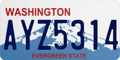 WA license plate AYZ5314