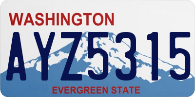 WA license plate AYZ5315