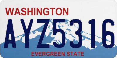 WA license plate AYZ5316