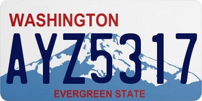 WA license plate AYZ5317