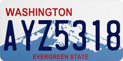 WA license plate AYZ5318