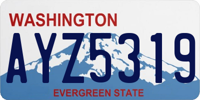 WA license plate AYZ5319