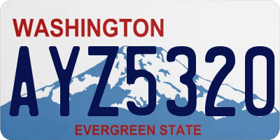 WA license plate AYZ5320