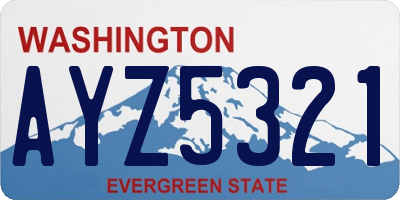 WA license plate AYZ5321