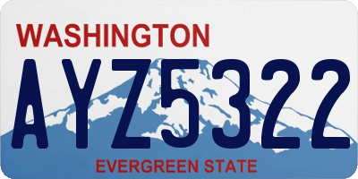 WA license plate AYZ5322