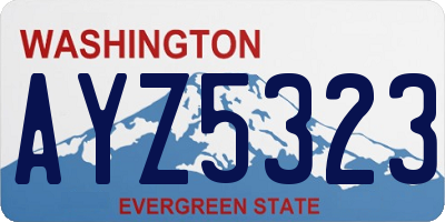 WA license plate AYZ5323