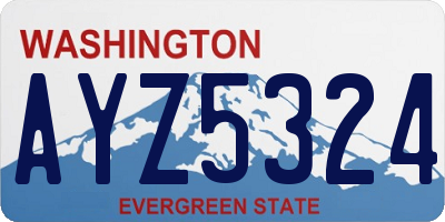 WA license plate AYZ5324