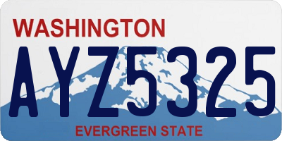 WA license plate AYZ5325