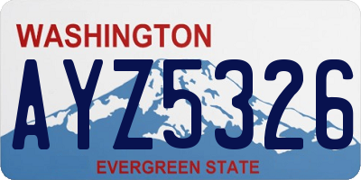 WA license plate AYZ5326