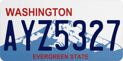 WA license plate AYZ5327