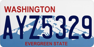 WA license plate AYZ5329