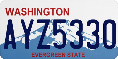 WA license plate AYZ5330