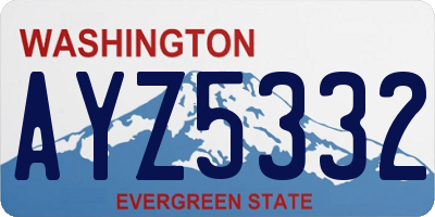 WA license plate AYZ5332