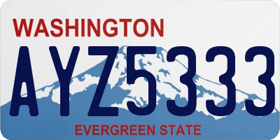 WA license plate AYZ5333