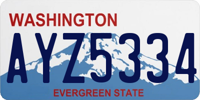 WA license plate AYZ5334