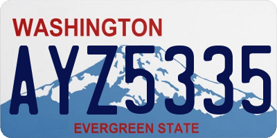 WA license plate AYZ5335