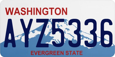 WA license plate AYZ5336