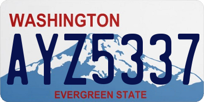 WA license plate AYZ5337