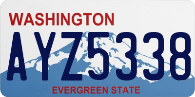 WA license plate AYZ5338