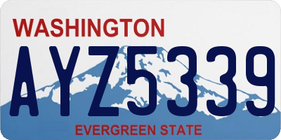 WA license plate AYZ5339