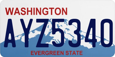 WA license plate AYZ5340