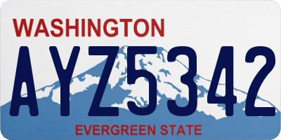 WA license plate AYZ5342