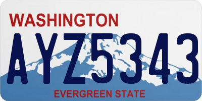 WA license plate AYZ5343