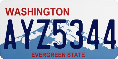 WA license plate AYZ5344